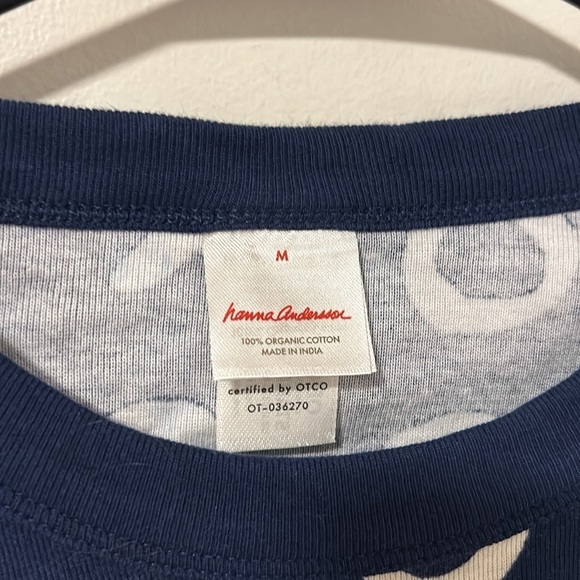 Hanna Andersson 100% Cotton XOXO Valentine’s Day Blue Long Sleeve PJ Shirt SzM - Picture 2 of 3